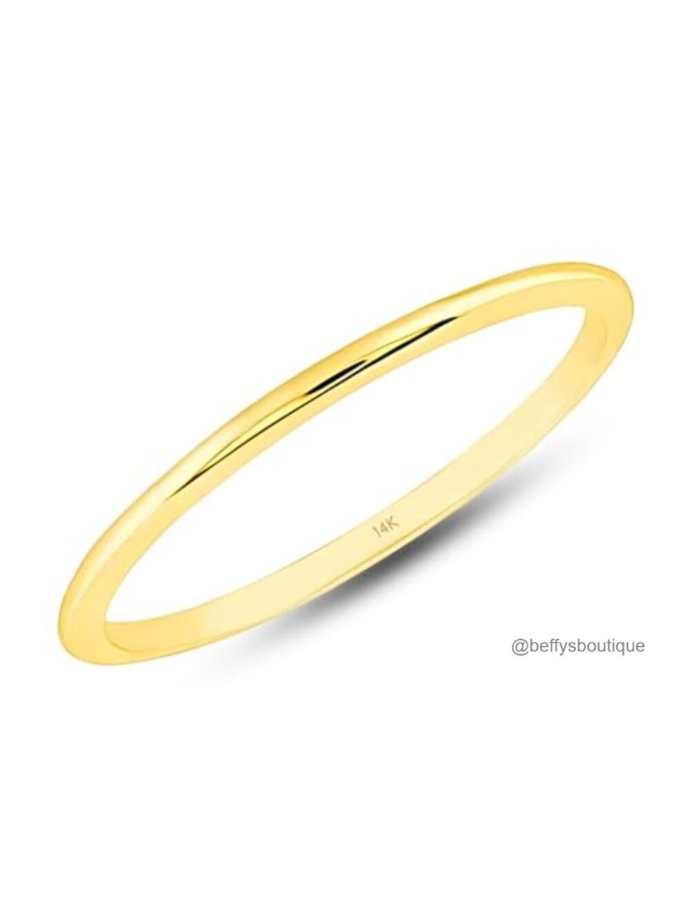 MAX + STONE 14K Solid Yellow Gold Dainty 1mm Stacking Wedding Band Ring
